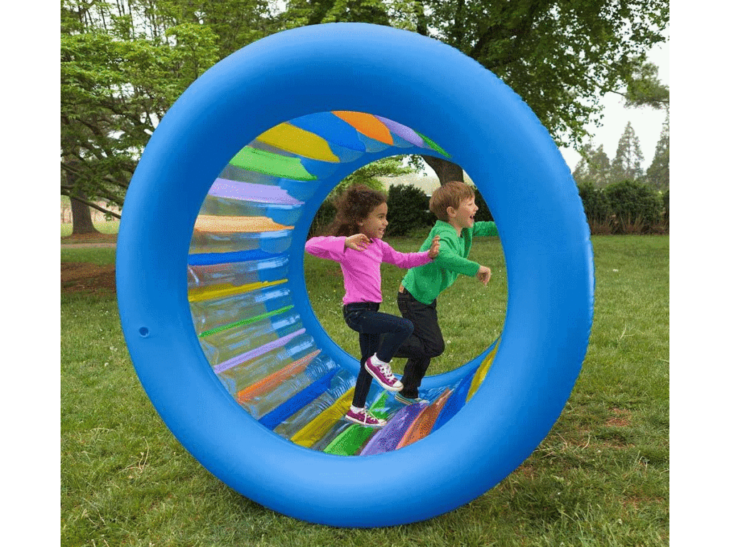 Inflatable giant rolling wheel for kids