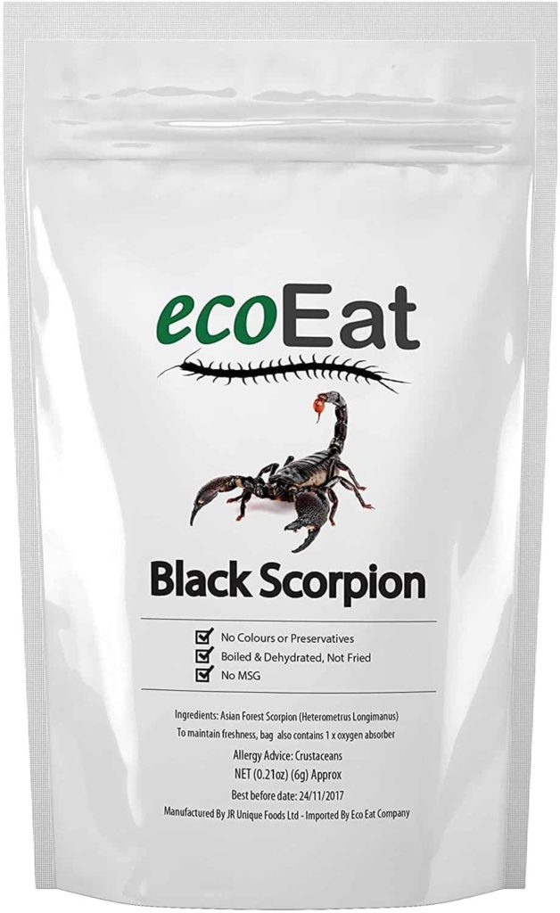 black scorpion snack bag