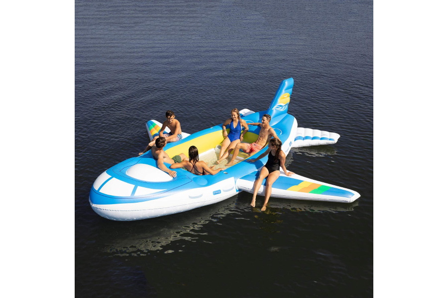 giant inflatable airplane island seats seven