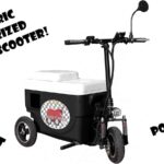 Electric motorized cooler scooter