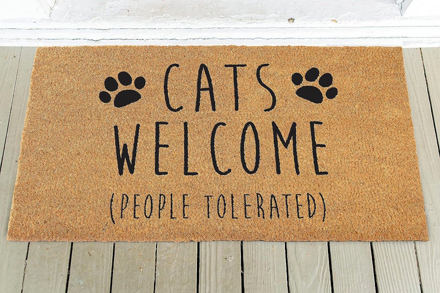 Sarcastic Welcome Mats - cats welcome people tolerated