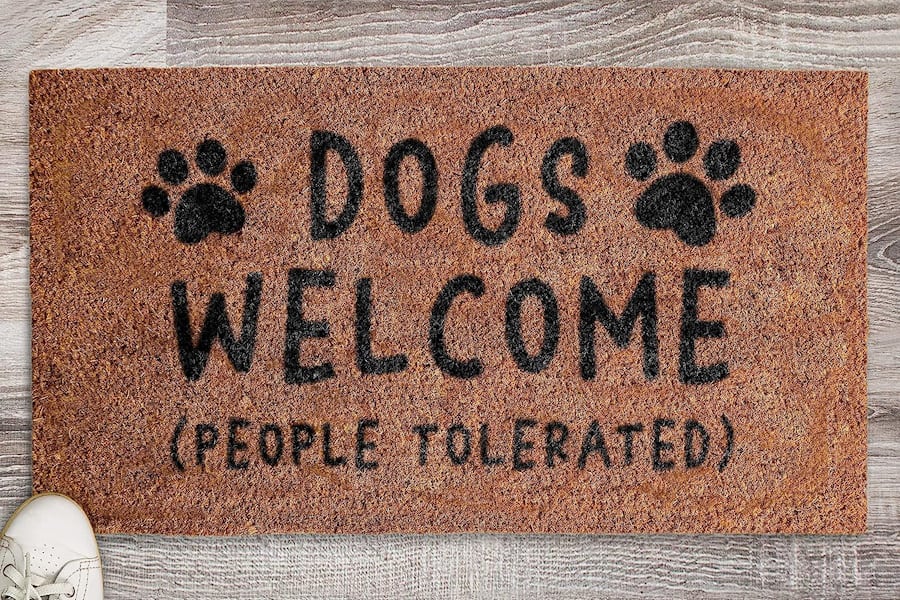 Sarcastic Welcome Mats - dogs welcome people tolerated